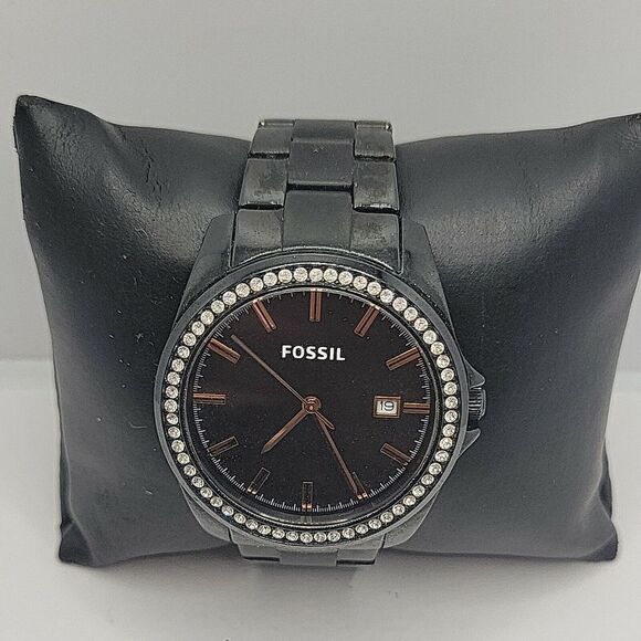 Fossil Janice BQ3318 Womens Black Stainless Steel Analog Dial Quartz Watch AM835 - Picture 2 of 11